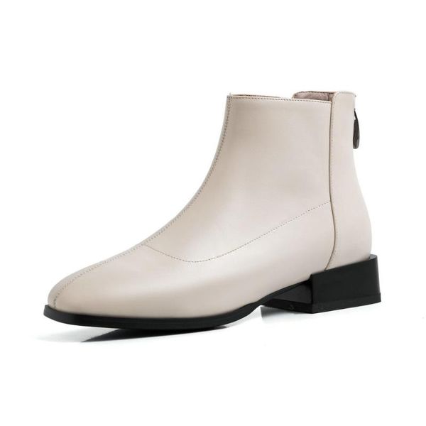 

sklfgxzy new style short boots genuine leather women boots european style cowhide female autumn and winter shoes, Black