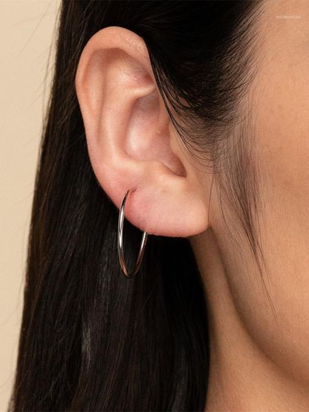 

1 pair 30mm hoop round-shaped european american style earrings gold color stainless steel jewelry1, Golden;silver