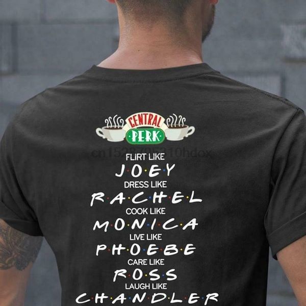 

friends central perk flirt like joey dress like rachel t shirt black men s 4xl sport hooded sweatshirt hoodie