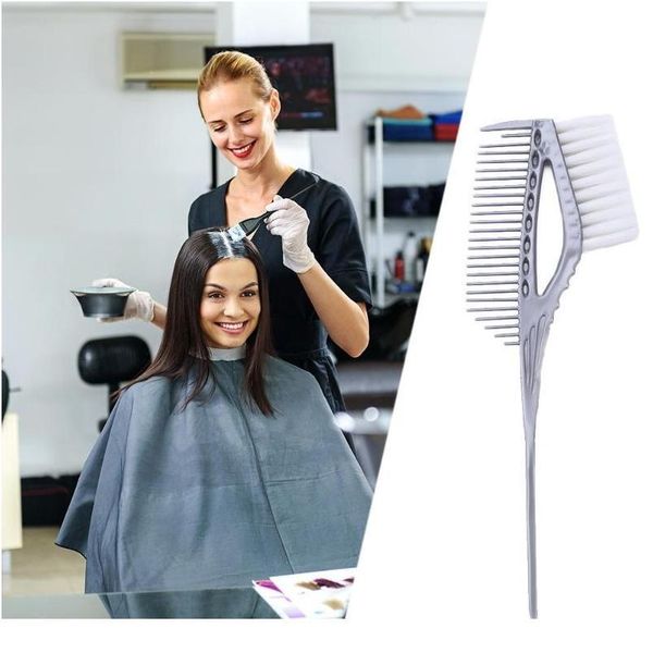 

3 colors plastic hair dye coloring comb brush salon tint coloring dye brush hairdressing hair modeling tools high jllemp, Silver
