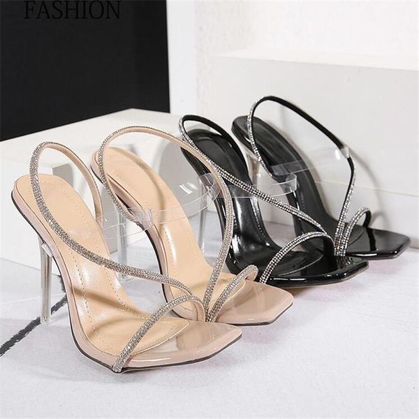 

sandals runway style glitter rhinestones women pumps fashion crystal diamond bowknot party shoes transparent pointed toe heels, Black