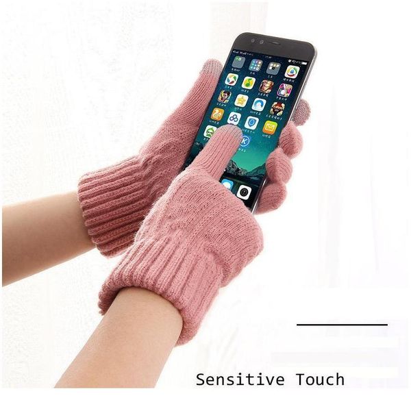 

gloves promotion 2019 women winter gloves touch screen student gloves knitting wholesale peluche guantes mujer hand sqcmiv, Black