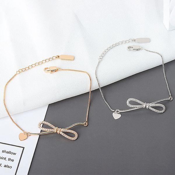 

bowknot pearl women ins minority design feeling exquisite simple national bracelet daily versatile student bracelet and hand jewelry fashion, Golden;silver
