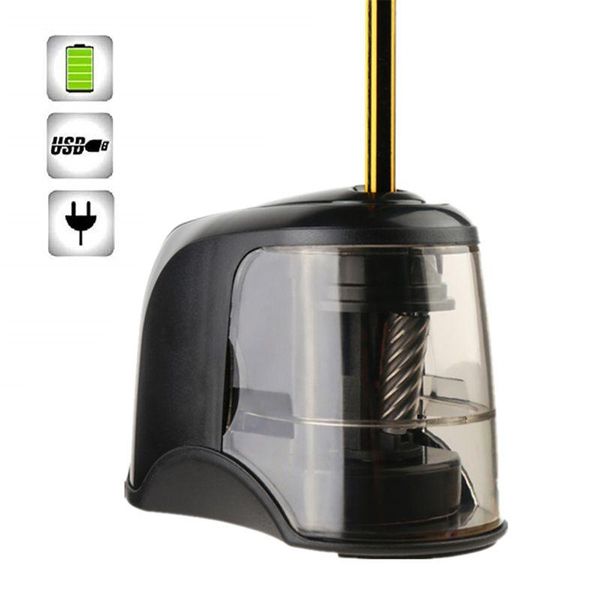 

electric pencil sharpener heavy duty helical steel blade for artists kids adults colored pencils, Black;red