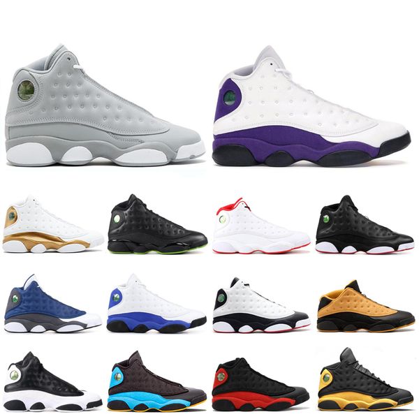 

13s men basketball shoes black cat hyper royal chris paul's days-cp3 court purple he got game playoff 13 mens sports sneakers 7-13