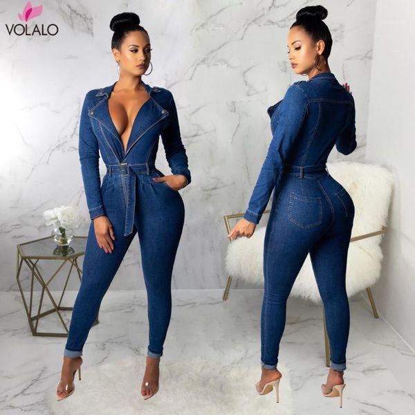 

women square collar long sleeve bodycon casual denim jumpsuit elegant stretch jeans romper ovralls1, Black;white