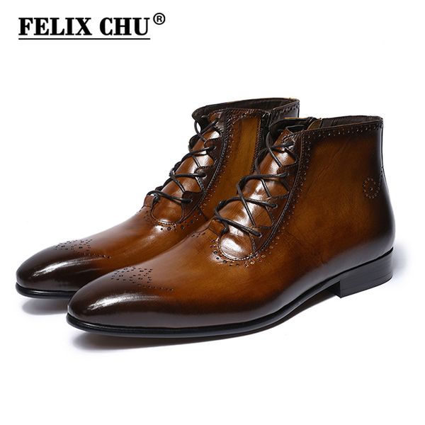 

men's handmade genuine leather mens ankle high zip lace up dress shoes brown blue basic boots for men, Red;white