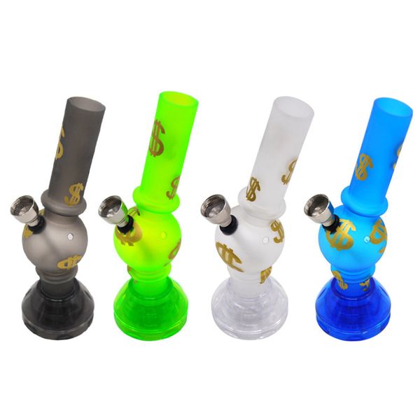 Mini bongo acrílico para fumar cachimbos de água Saco Dab Rig Cachimbos de água Rigs de petróleo Protable Smoker Piper Bubbler Pipe com base moedor