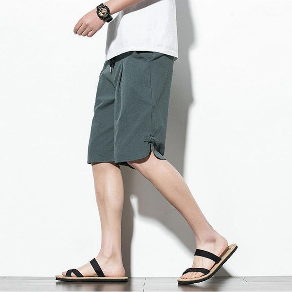 

streetwear summer shorts men casual cotton mens beach shorts 2020 chinese style knee-length bermuda short pants men1, White;black