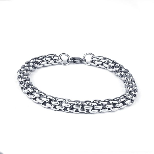 

p35j5 s26 wu yifan same style jewelry domineering personality bracelet stainless steel accessories men's personality titanium steel tv9, Golden;silver