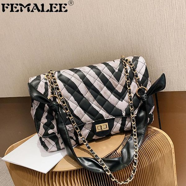 

luxury zebra pattern flap bag women cobblestone large capacity handbags fashion leopard print handbag pu panelled crossbody bags