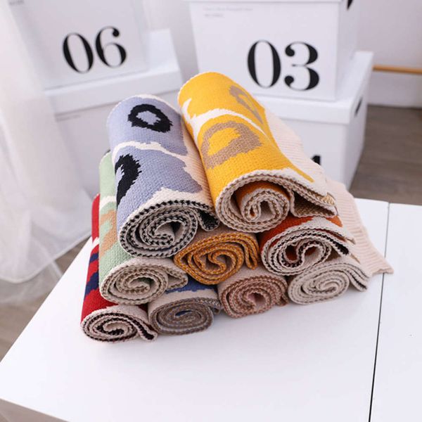 

knitted big leopard autumn hat versatile winter children's long scarf benhui 9h719h71w8ss, Red;brown