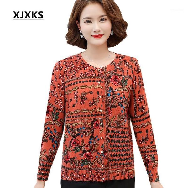 

xjxks 100% wool knitted cardigan women single-breasted sweater 2021 autumn winter new loose plus size women sweater1, White