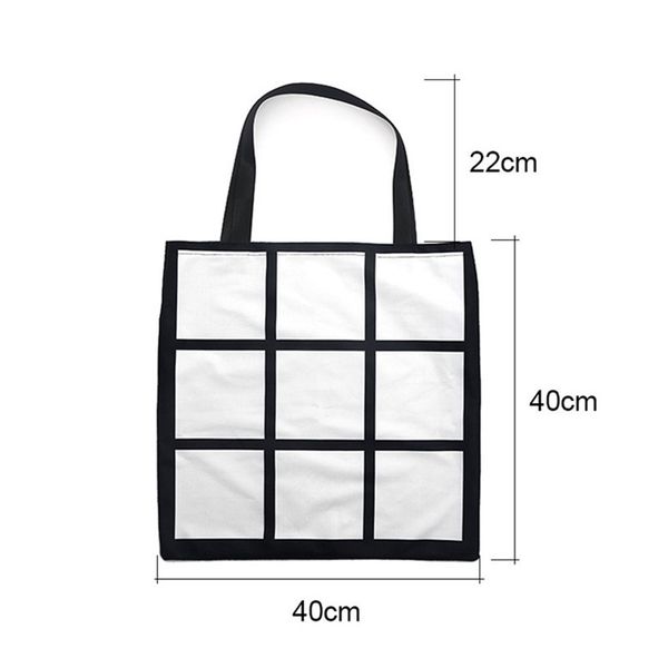

blank sublimation grid tote bag white diy heat transfer sudoku shopping bag two sided gridview reusable storage gift bags handbag f102001