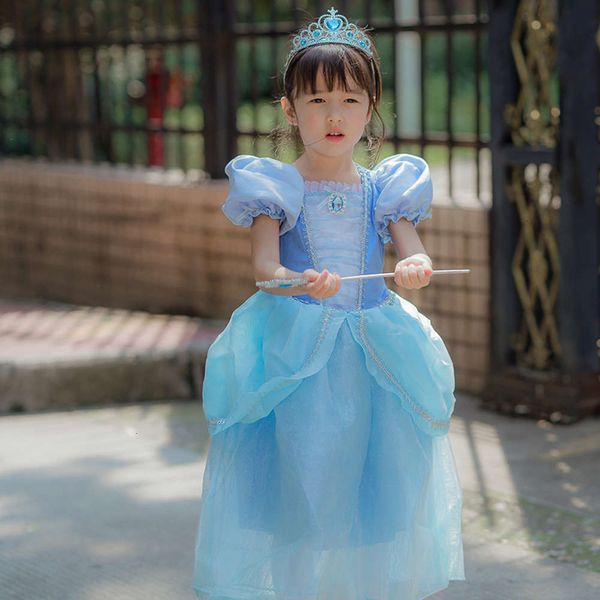 

2020 cinderella princs summer new ice and snow wonderland girls drs, Red;yellow