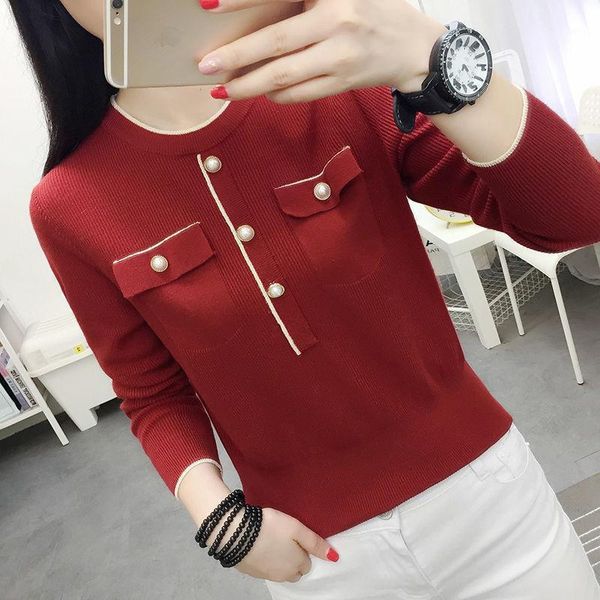 

women 2021 autumn winter sweaters fashion solid color pullover round neck long sleeve sweater female casual knit jumpers e1401, White;black