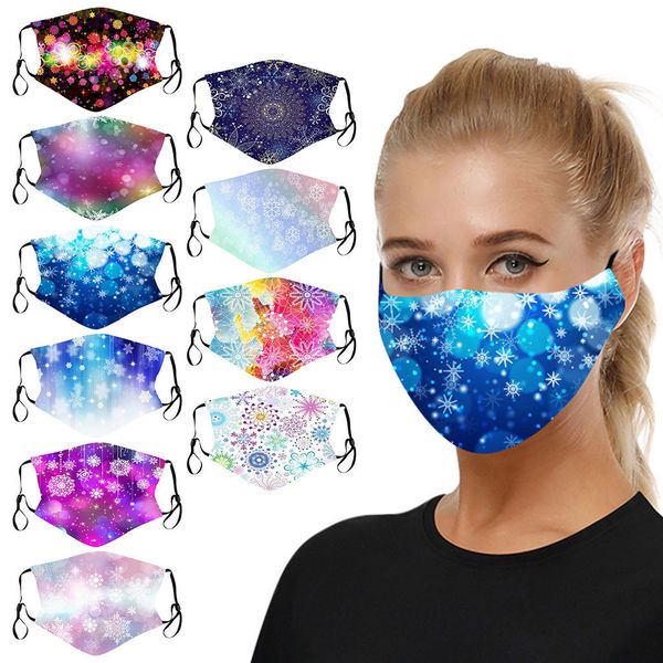 

masks snowflake new 1pc reusable 3d christmas printed funny face mask pm25 filters women men dustproof party masque