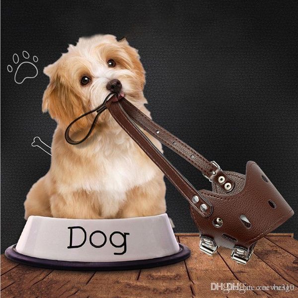 

adjustable dog muzzle dog anti bite mouth cover puppy protective mask pu breathable soft grooming anti schewing mask size s dbc dh0979-1