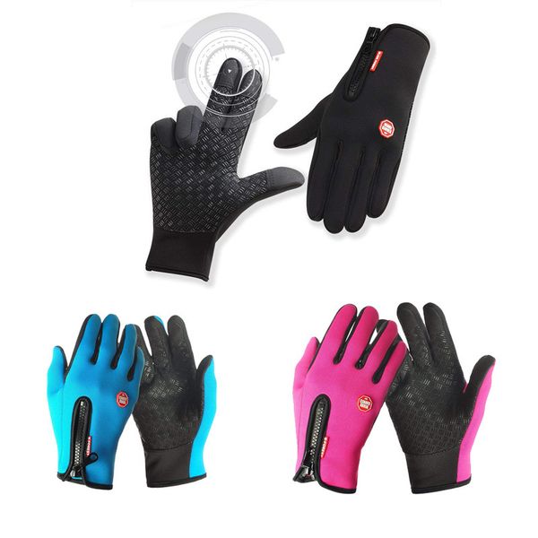 

waterproof cycling outdoor full finger gloves, Blue;gray