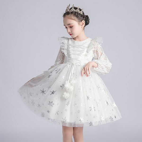 

2020 new product girl's skirt spring and autumn children's princess skirt shaggy dress children's dress white noble skirt kid, Red;yellow