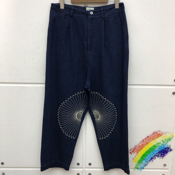 

2020fw kapital cargo pants men women 1:1 quality fashion embroidery kapital denim trousers pants, Blue;black