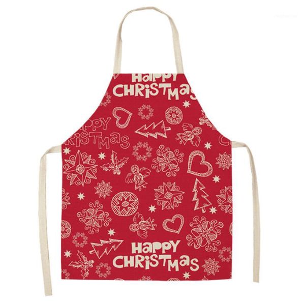 

aprons christmas apron pinafore snowflake sleeveless cotton linen xmas decor bibs home kitchen tools cooking accessories1