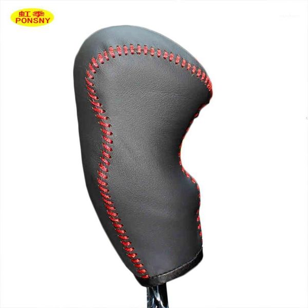 

ponsny car gear covers case for 408 2013 automatic shift hand-stitched genuine leather cover1