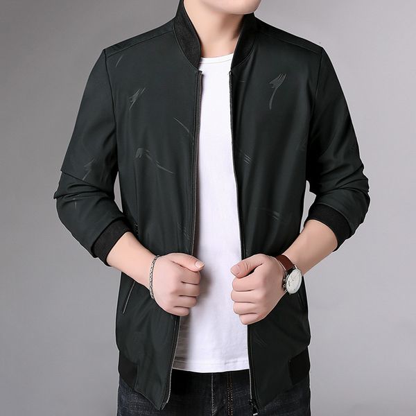 

jacket stand collar middle-aged thin business casual coat men's fashion spring and autumn 2020, Black;brown