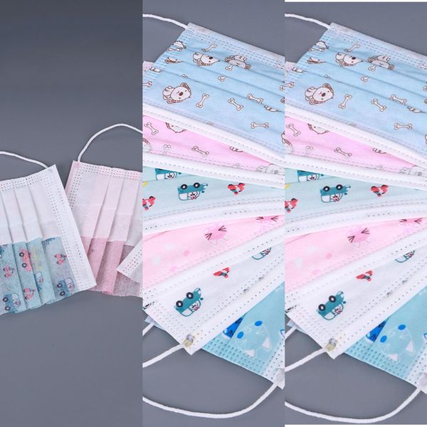 

kids respirator disposable cartoon boys girls non-woven child mouth mask anti pollution breathable print faceoutlets1b2