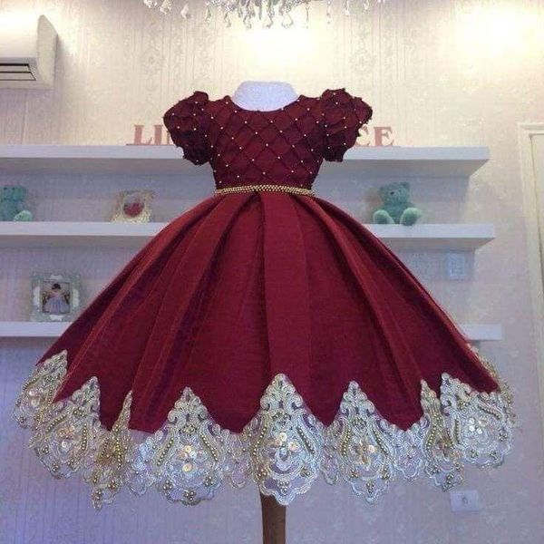 

girl's dresses fashion pink ball gown girl dress 2021 lace flower, Red;yellow
