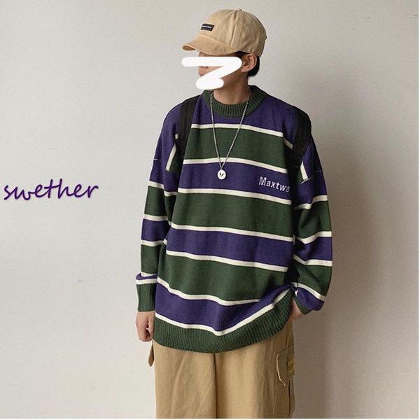 

men's sweaters nice spring and autumn male korean version of the loose sets long-sleeved sweater fashion casual pullover trend -2xl, White;black