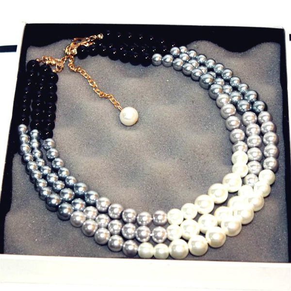 

chokers fashion elegant simulated pearl maxi necklace women bijoux trendy sweater jewelry fine quality gift, Golden;silver