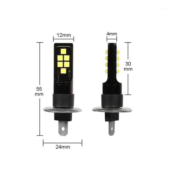 

new 2pcs h1/h3/h7 led headlight bulb beam kits car fog light 12smd 3030 led bulbs1