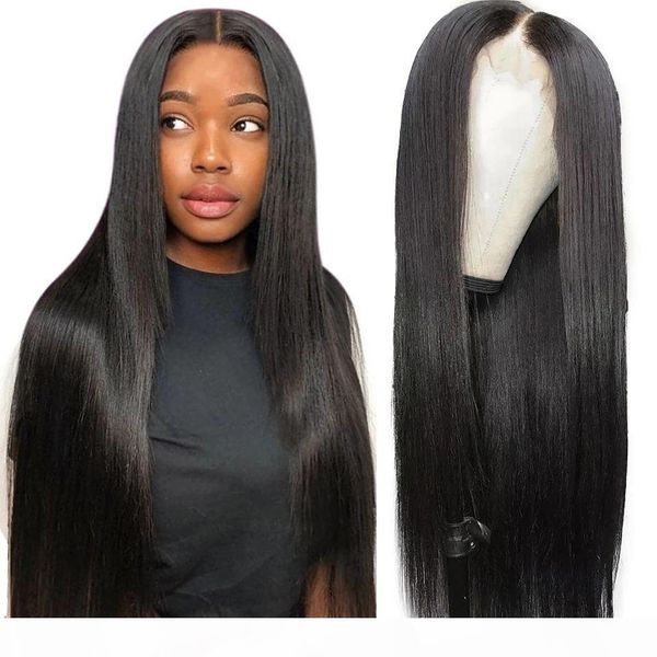 

13x6 lace front human hair wigs brazilian straight pre plucked hairline baby hair 8-30inch undetectable glueless lace wigs, Black