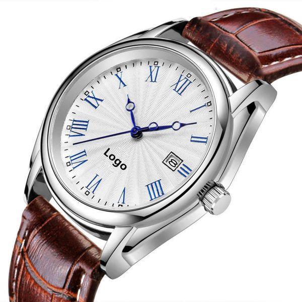 

calendar men's watch gift waterproof table belt oemhnoi, Slivery;brown