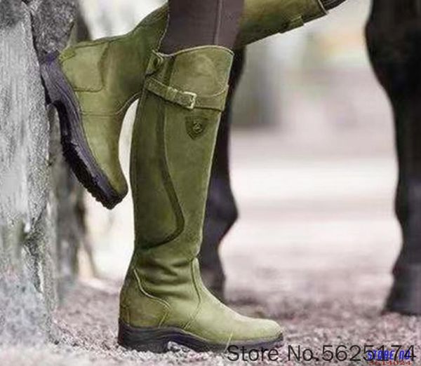 

женщины колено высокие сапоги гладиатор низкие каблуки осень пу кожа зима плюс размер обуви полусапожки марочные обуви martin mujer, Black