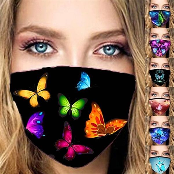 

designer masks butterfly print cotton face mask outdoor sport isolation fashion street mouth cover casual bandana for women