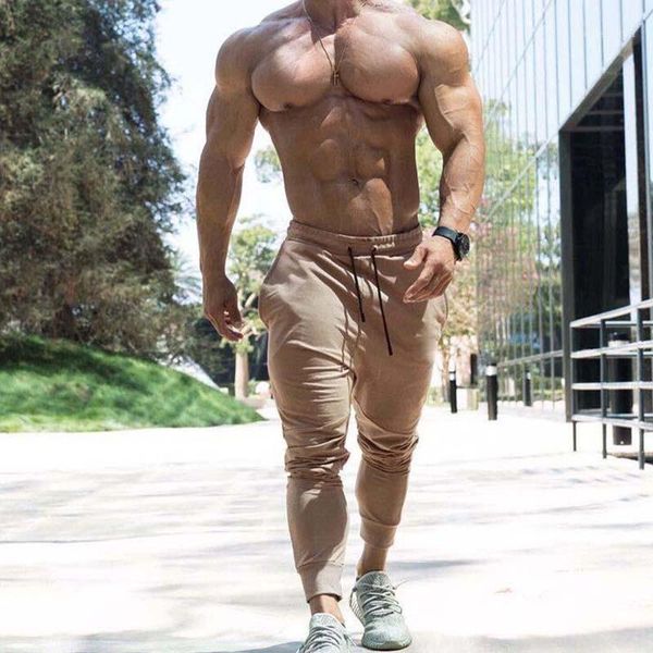 

men's pants dropshiping khaki slim joggers men sweatpants summer 2021 gym sports clothing tracksuit trouser pockets1, Black