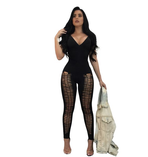 

женщины выдалбливают комбинезон v шеи без бретелек sexy rompers дамы backless solid color комбинезон, Black;white
