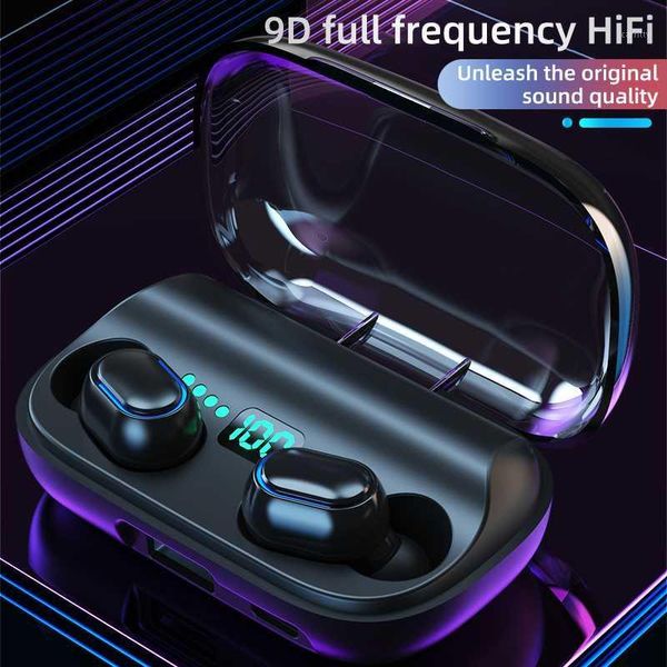 

new bluetooth headset v5.0 wireless headset waterproof sports wireless with charging box microphone1