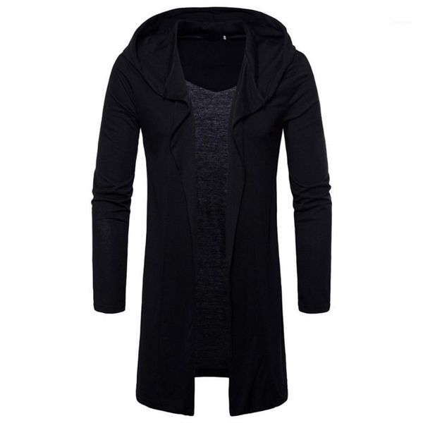 

fashion mens hooded solid trench coat jacket long sleeve outwear blouse men coat men clothes 2020 casacas drop shopping1, Tan;black
