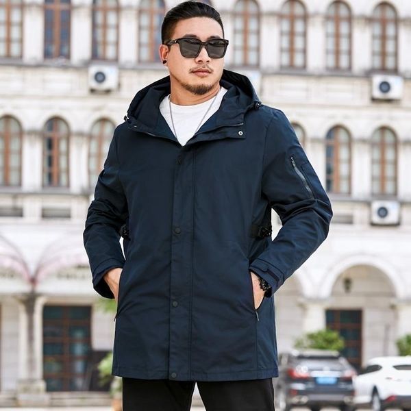 

big plus size 8xl 7xl spring autumn mens fashion outerwear windbreaker men' s jackets hooded casual sporting coat, Black;brown