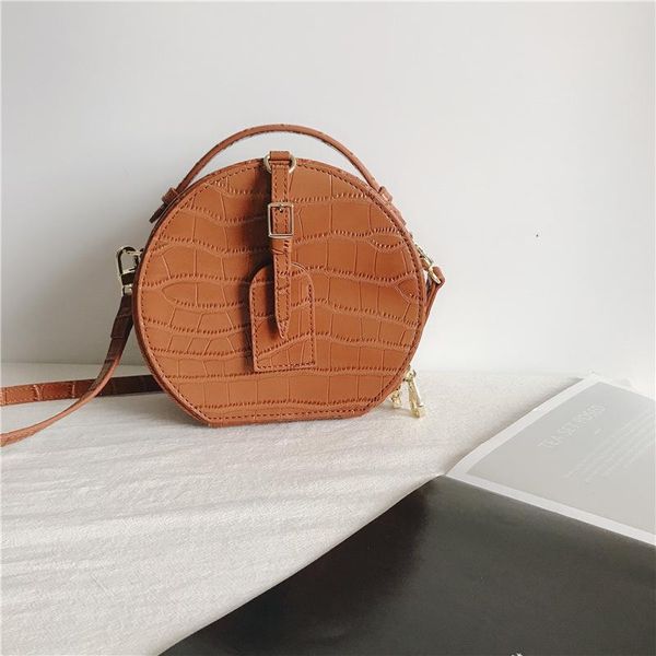 

shoulder bags one women's bag 2021crocodile vintage round handbag
