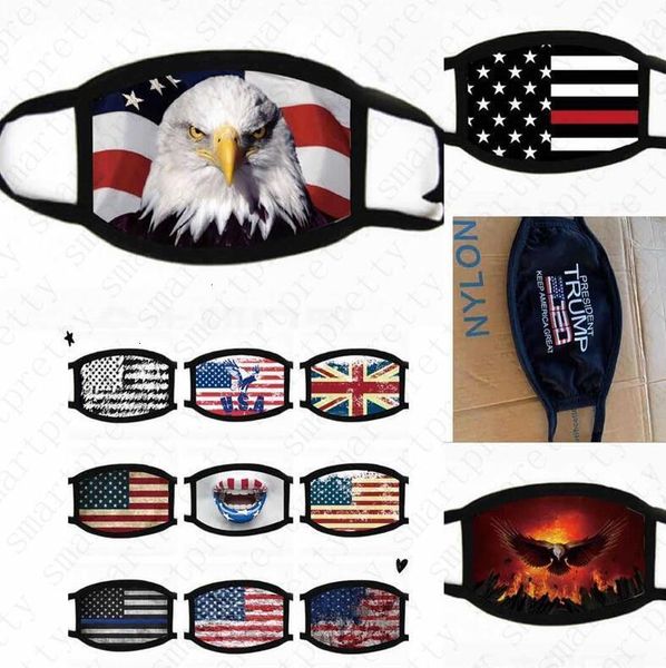 

masks print eagle washable flag usa trump america cotton face mask breathable summer women man outdoor cycling masks 202
