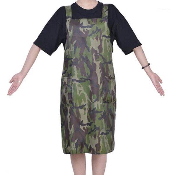

wsfs waterproof camouflage apron for hairdresser gown working uniform cafe apron anti dust hair pinafore outdoor cloth1