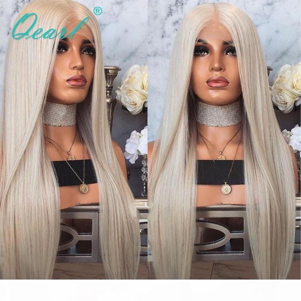 

transparent lace ashy blonde human hair lace front wig 13x6 long parting brazilian straight remy hair wigs for women 150% qearl, Black;brown