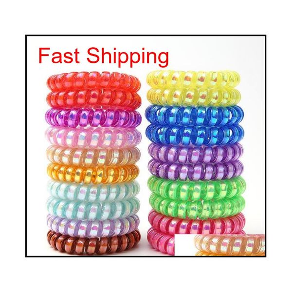 

pinkycolortelephone wire cord headbands for women elastic hair bands rubber ropes hair ring girls hair accessories wholesale mnbv1, Silver