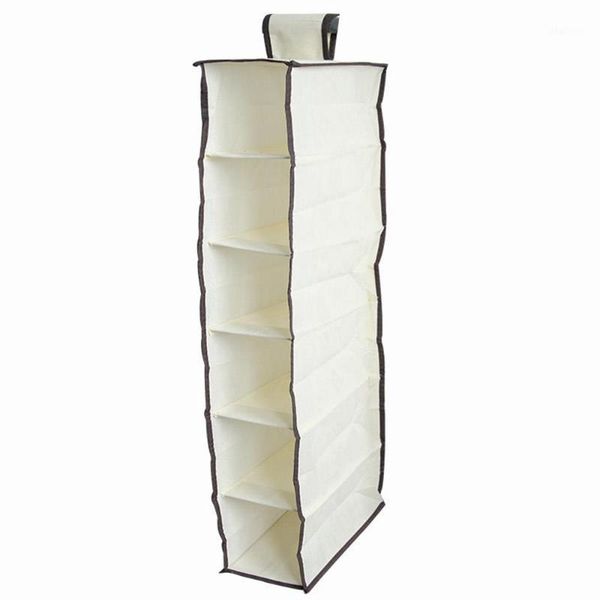

hanging wardrobe hanging bag non-woven fabric 6 section large capacity sundries storage organiser shelves household supplies1