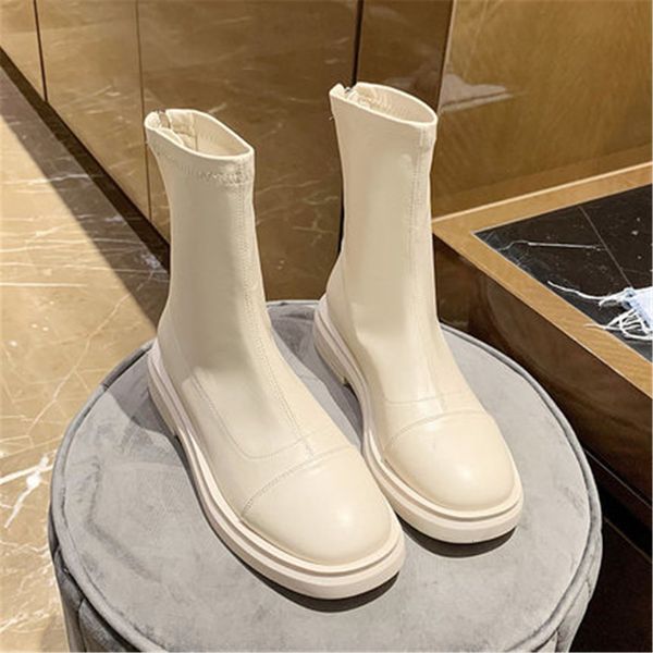 

new women 2021 heel bloc female toe round back black boots d3er