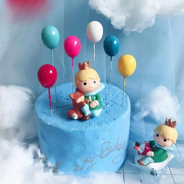 

6pcs color foam balloon jewelry birthday cake decoration cake cap special children birthday / wedding party1
